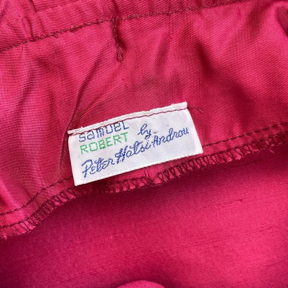 Vintage 1970’s Cranberry Silk Pussy Bow Blouse Samuel Roberts Puff Sleeve Top - Picture 9 of 9